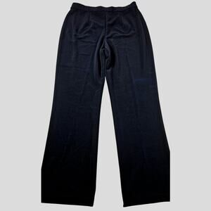 Chicos 3 (XL) Elastic waist dark navy acetate pull on pants career 32" inseam +